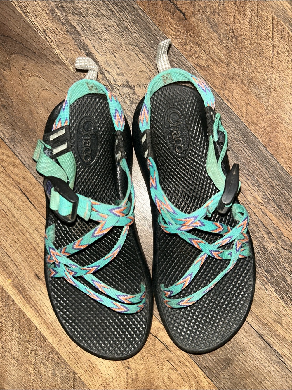 Chaco Women's Teal Multi Strappy Outdoor Sandal